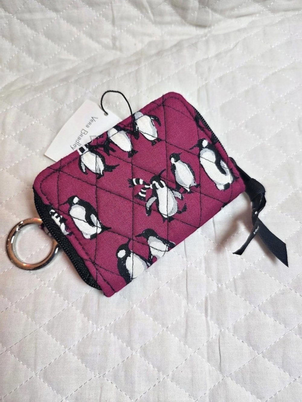 Vera Bradley Petite Zip-Around Wallet Pink & Black